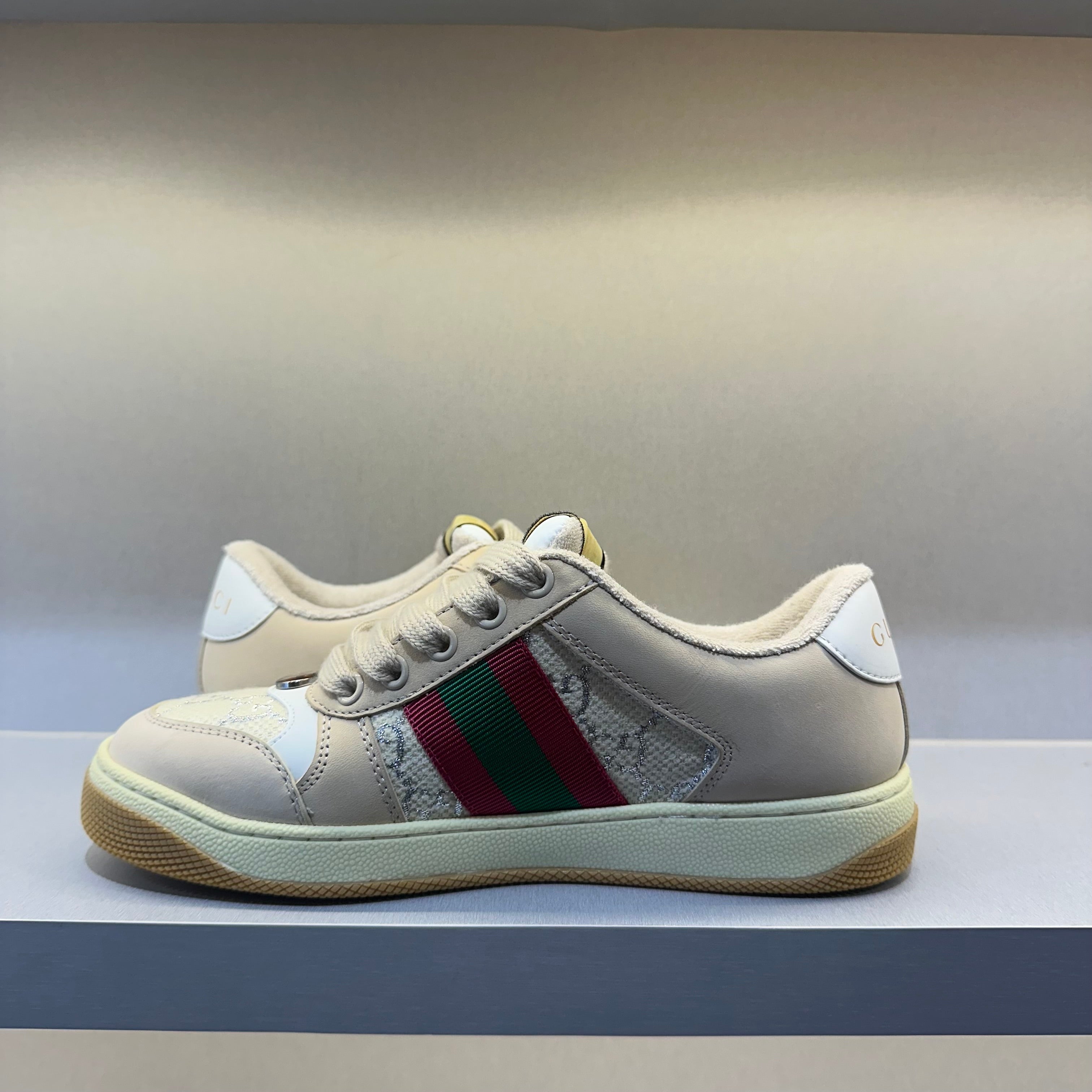 Gucci Screener Cream Leather (Pronta Entrega)