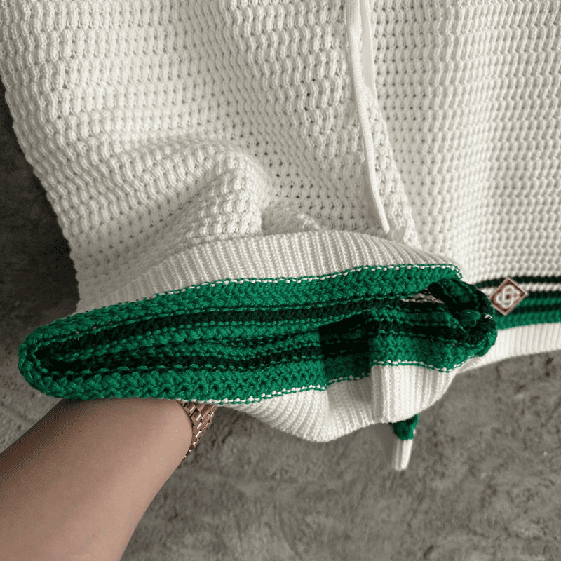 Conjunto Casablanca Crochê Verde/Branco