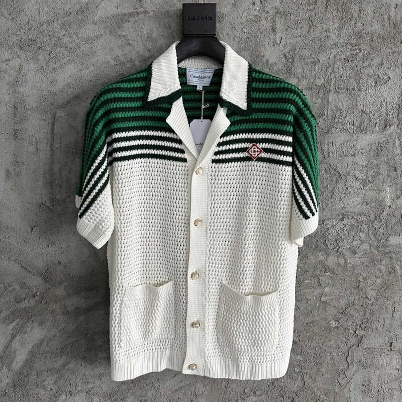 Conjunto Casablanca Crochê Verde/Branco