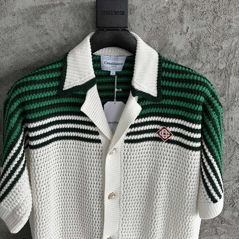 Conjunto Casablanca Crochê Verde/Branco