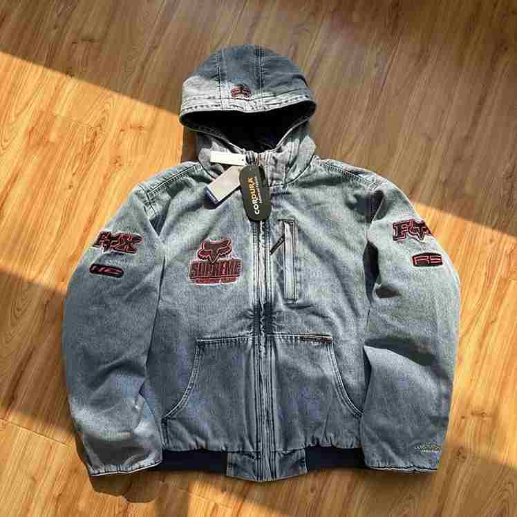 Jaqueta Supreme x Fox Racing Hooded Work Denim