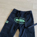 Calça Corteiz Cargo Preta e Verde