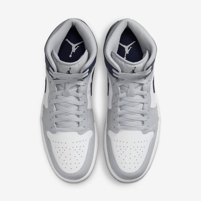 Tênis Jordan 1 Mid Wolf Grey Midnight Navy