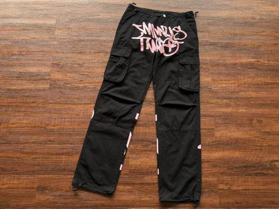 Calça Minus Two Cargo Preto/Rosa