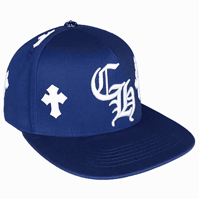 Boné Chrome Hearts Cross Patch Azul