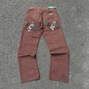 Calça Jeans Chrome Hearts Patches Cross Bown