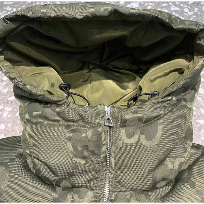 Jaqueta Gucci GG Canvas Jumbo Puffer Verde