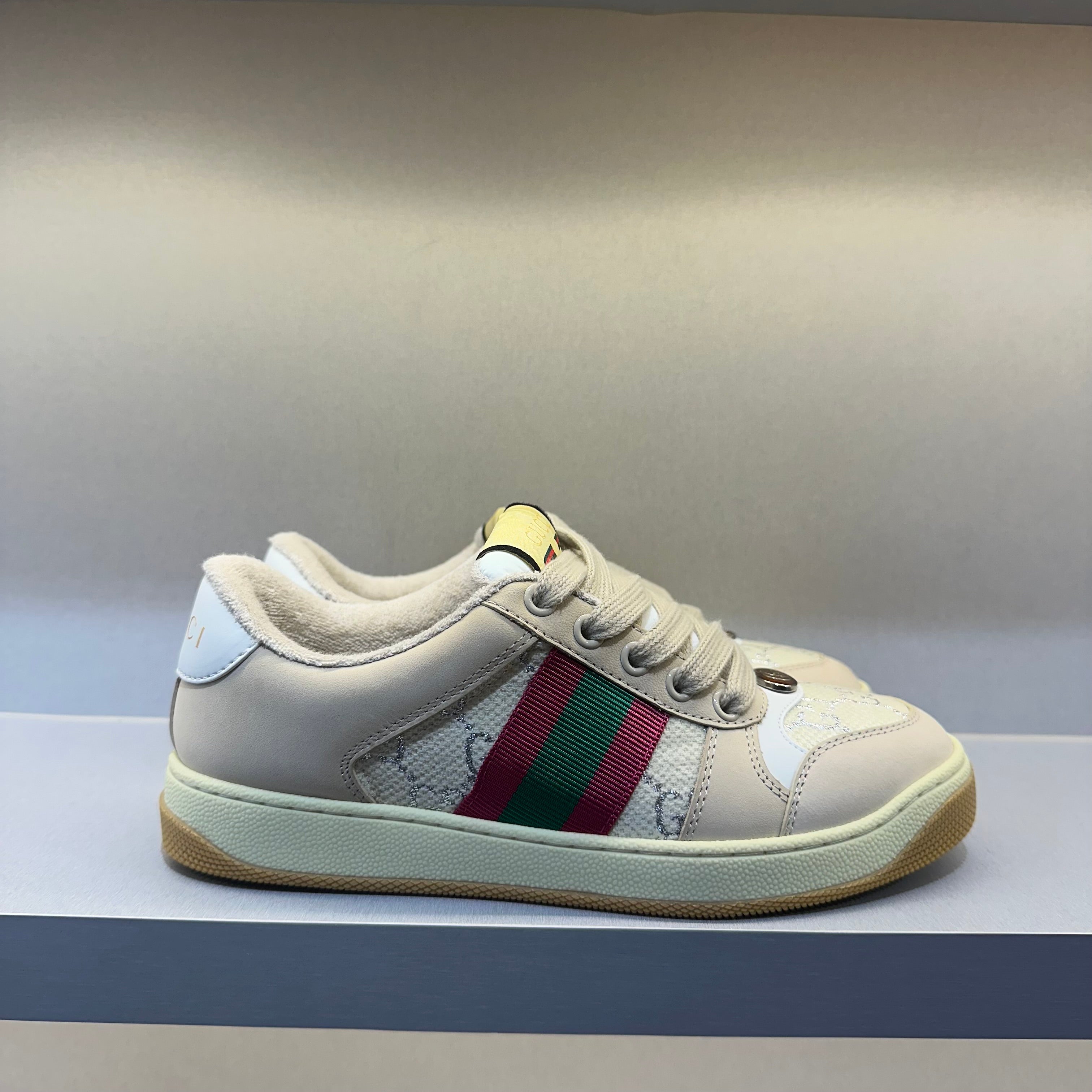 Gucci Screener Cream Leather (Pronta Entrega)