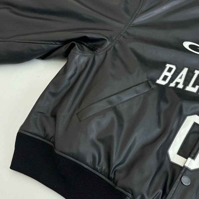 Jaqueta Balenciaga Basketball Bomber Leather Black