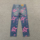 Calça Jeans Sp5der Pink Stars