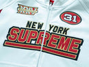 Moletom Supreme Football Zip Up Hooded White Red