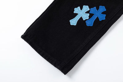 Calça Chrome Hearts Jeans Cross White/Blue