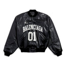 Jaqueta Balenciaga Basketball Bomber Leather Black