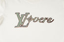Camiseta Louis Vuitton White Embroidered Lovers