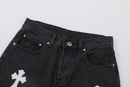 Bermuda Chrome Hearts Cross White Jeans