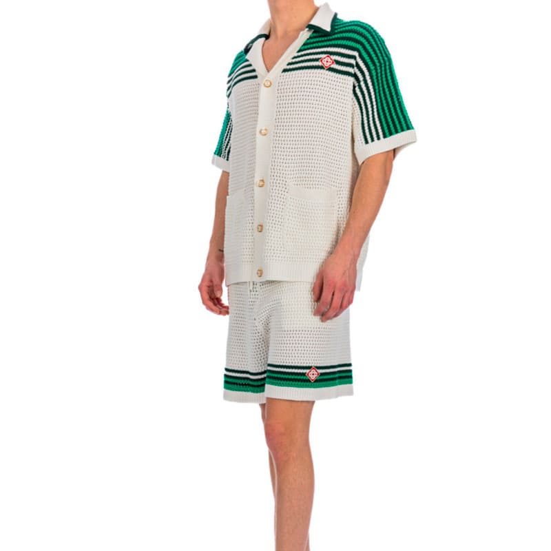 Conjunto Casablanca Crochê Verde/Branco