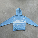 Jaqueta Corteiz Hybrid Knit Alcatraz Azul