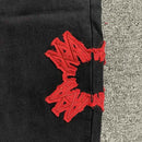 Calça Amiri Jeans Logo Preta/Vermelha