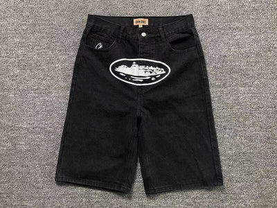 Shorts Corteiz Alcatraz Denim Washed Black