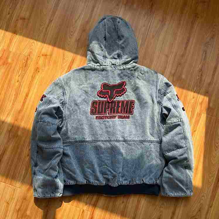 Jaqueta Supreme x Fox Racing Hooded Work Denim