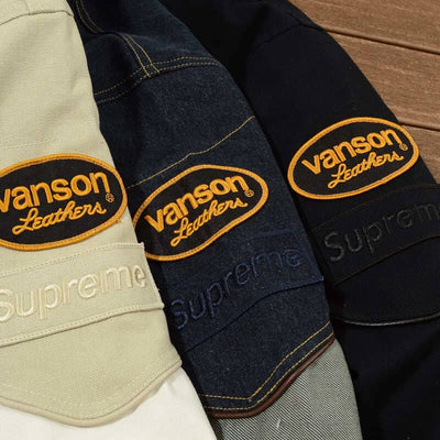 Jaqueta Supreme x Vanson Leathers Cordura White Cream